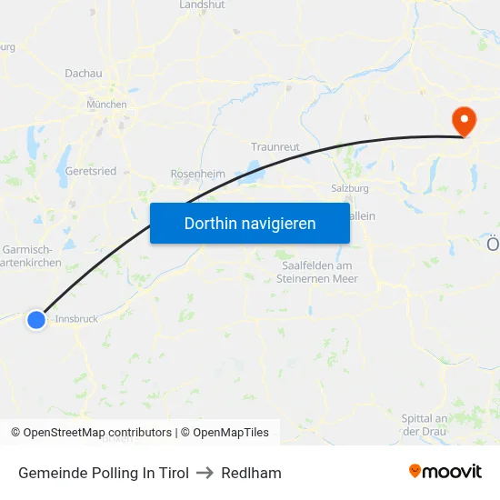 Gemeinde Polling In Tirol to Redlham map