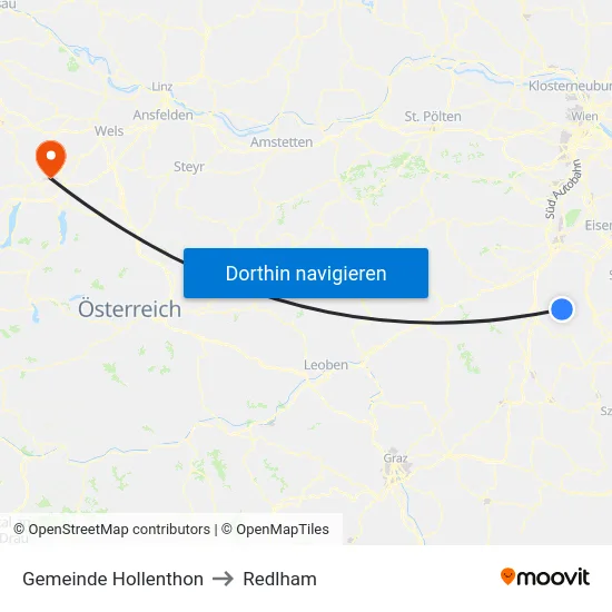 Gemeinde Hollenthon to Redlham map