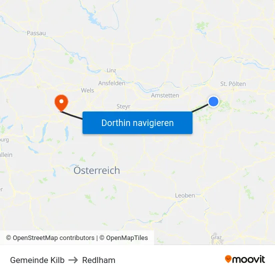 Gemeinde Kilb to Redlham map