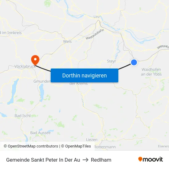 Gemeinde Sankt Peter In Der Au to Redlham map