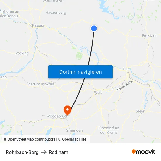 Rohrbach-Berg to Redlham map