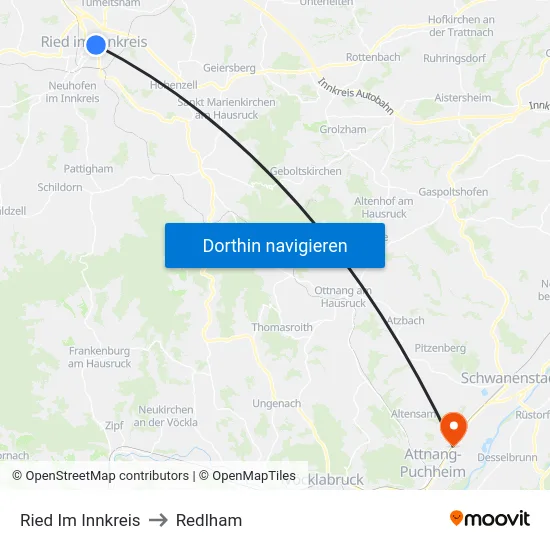 Ried Im Innkreis to Redlham map