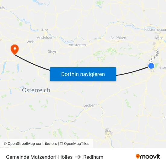Gemeinde Matzendorf-Hölles to Redlham map