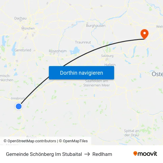 Gemeinde Schönberg Im Stubaital to Redlham map
