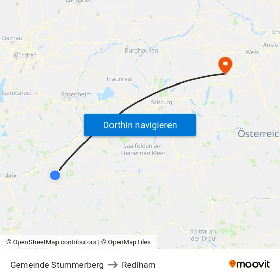 Gemeinde Stummerberg to Redlham map