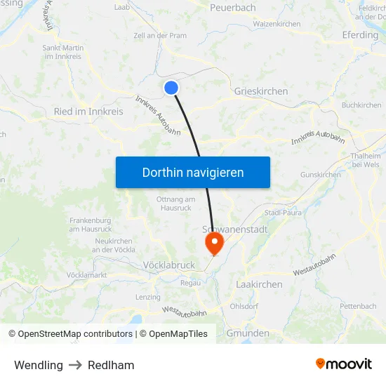 Wendling to Redlham map
