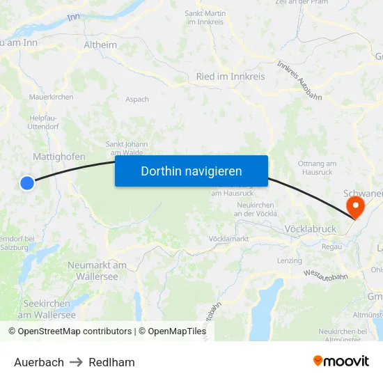Auerbach to Redlham map