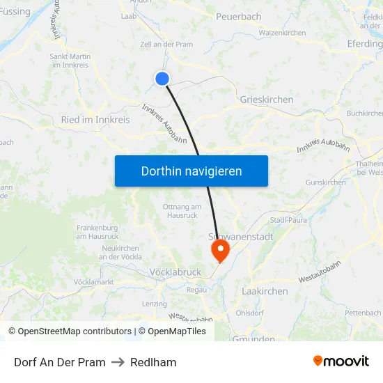 Dorf An Der Pram to Redlham map
