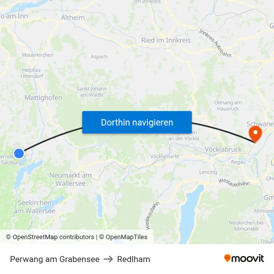 Perwang am Grabensee to Redlham map