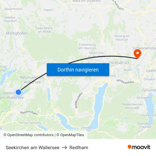 Seekirchen am Wallersee to Redlham map