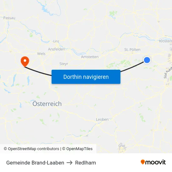 Gemeinde Brand-Laaben to Redlham map