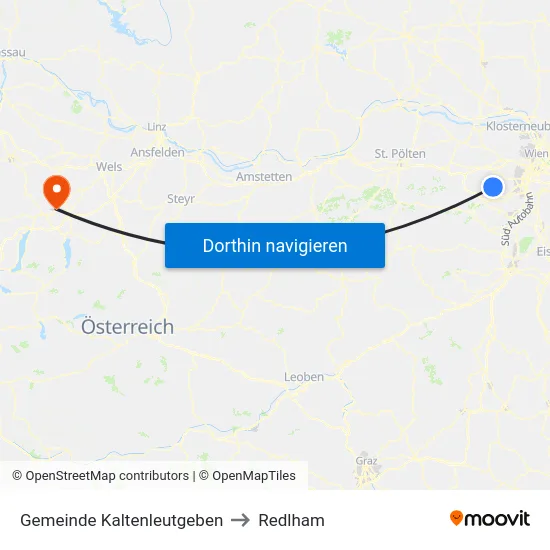 Gemeinde Kaltenleutgeben to Redlham map