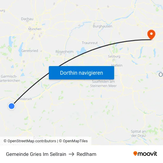 Gemeinde Gries Im Sellrain to Redlham map