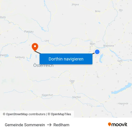 Gemeinde Sommerein to Redlham map