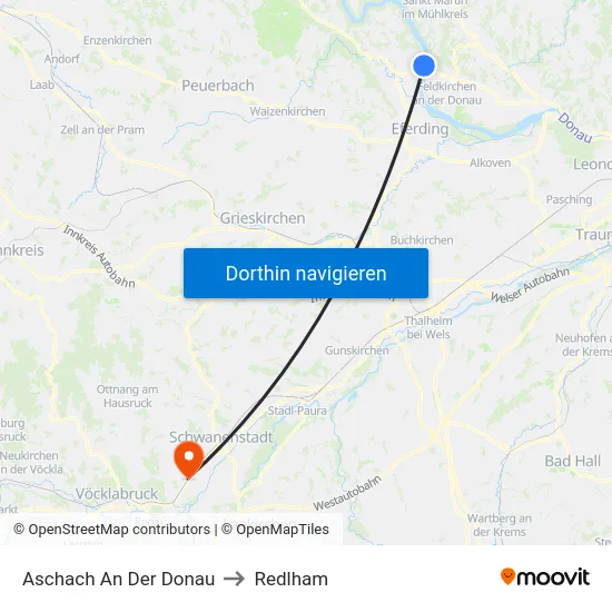 Aschach An Der Donau to Redlham map