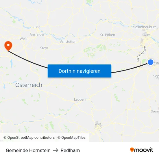 Gemeinde Hornstein to Redlham map