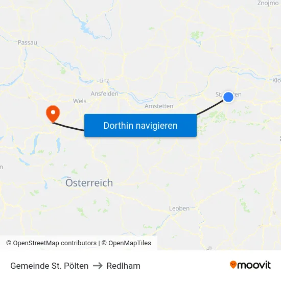 Gemeinde St. Pölten to Redlham map
