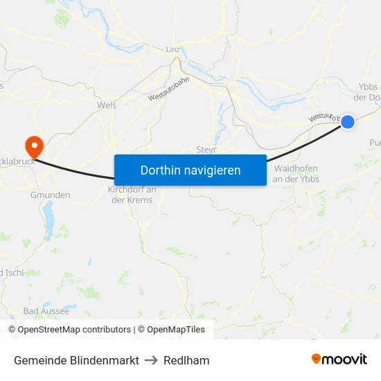 Gemeinde Blindenmarkt to Redlham map