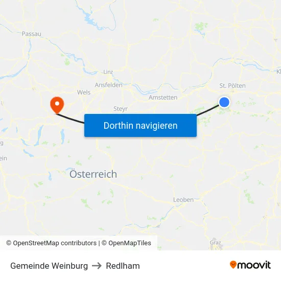 Gemeinde Weinburg to Redlham map