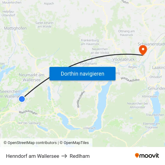 Henndorf am Wallersee to Redlham map