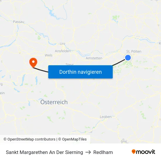 Sankt Margarethen An Der Sierning to Redlham map