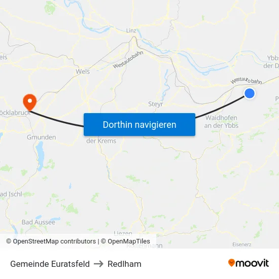 Gemeinde Euratsfeld to Redlham map