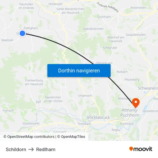 Schildorn to Redlham map