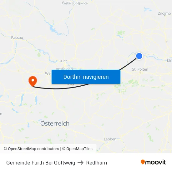 Gemeinde Furth Bei Göttweig to Redlham map