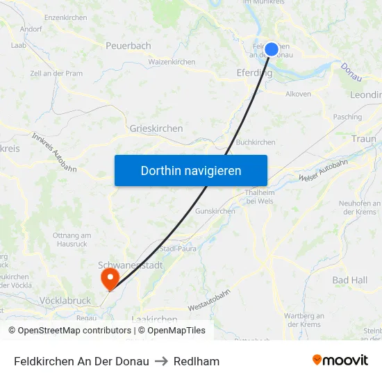 Feldkirchen An Der Donau to Redlham map