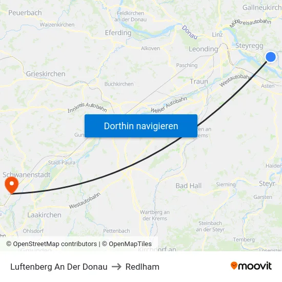 Luftenberg An Der Donau to Redlham map