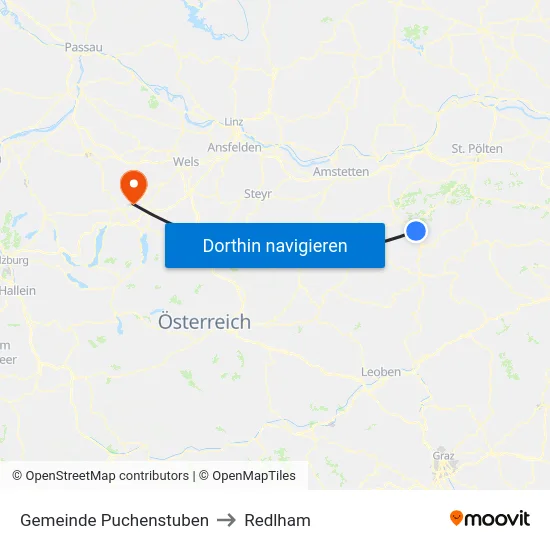 Gemeinde Puchenstuben to Redlham map