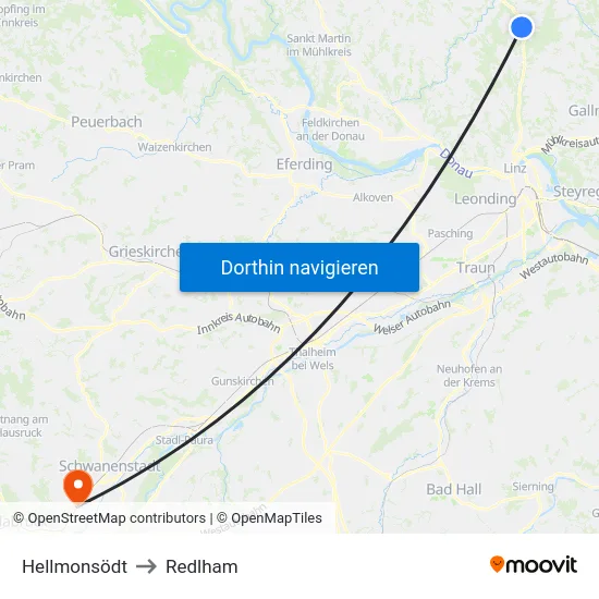 Hellmonsödt to Redlham map