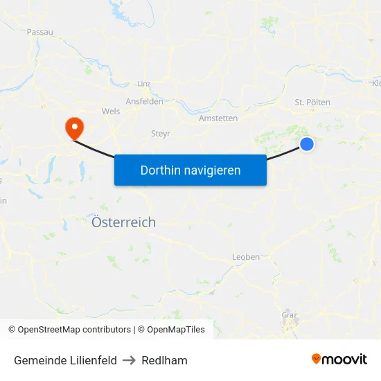 Gemeinde Lilienfeld to Redlham map