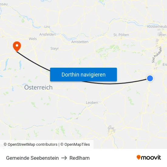 Gemeinde Seebenstein to Redlham map