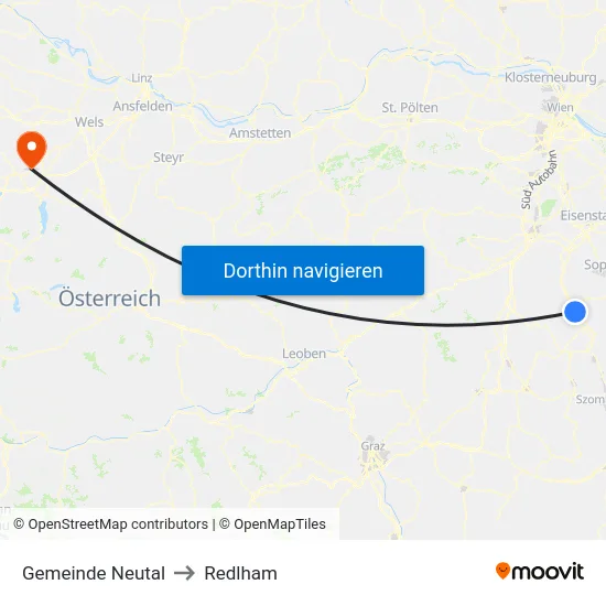Gemeinde Neutal to Redlham map
