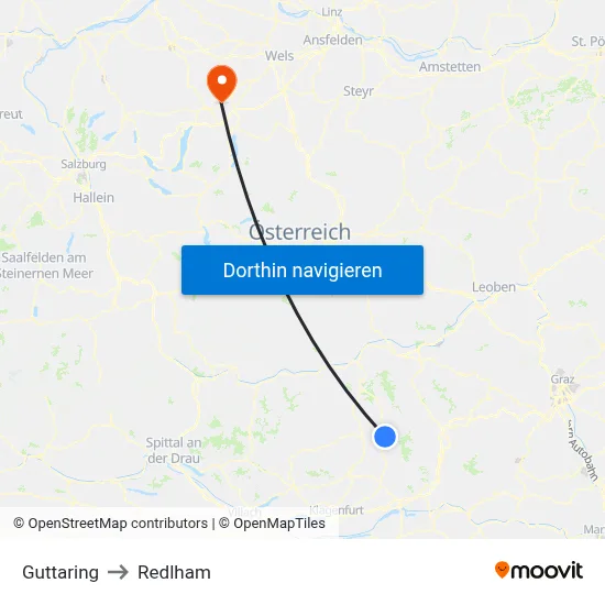 Guttaring to Redlham map