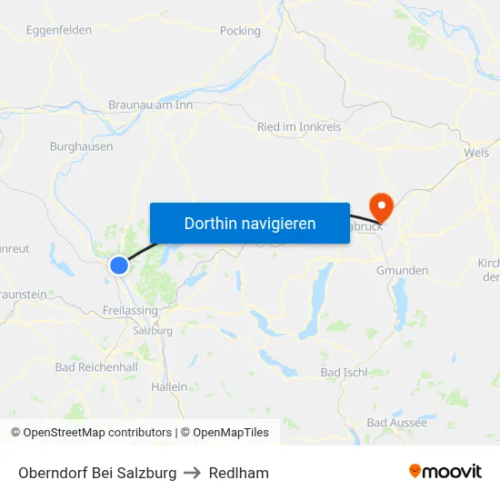 Oberndorf Bei Salzburg to Redlham map