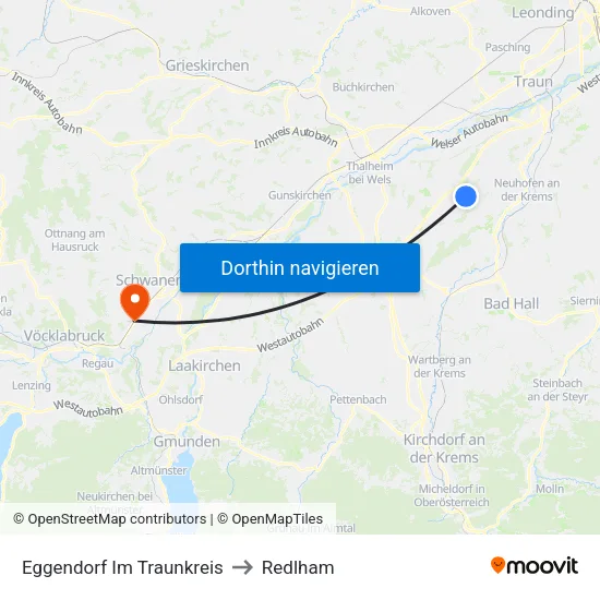 Eggendorf Im Traunkreis to Redlham map