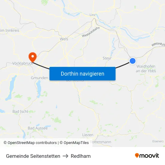 Gemeinde Seitenstetten to Redlham map