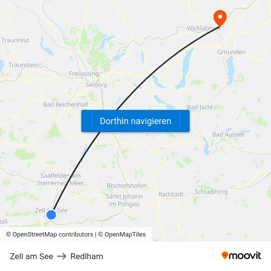Zell am See to Redlham map