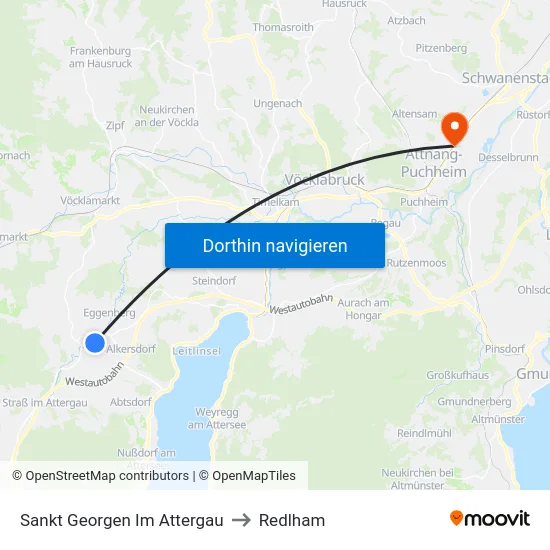 Sankt Georgen Im Attergau to Redlham map