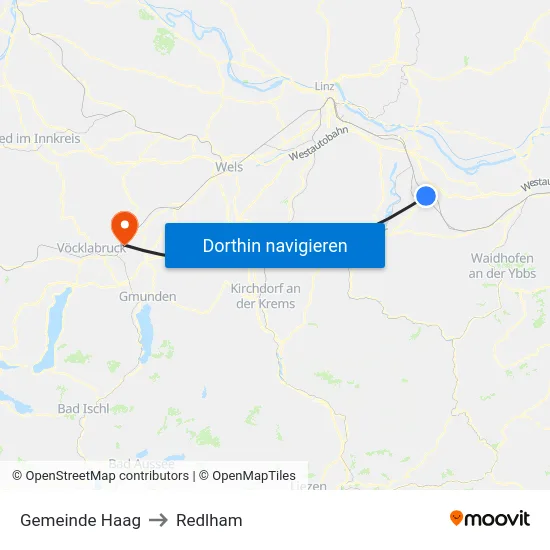 Gemeinde Haag to Redlham map