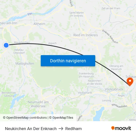 Neukirchen An Der Enknach to Redlham map