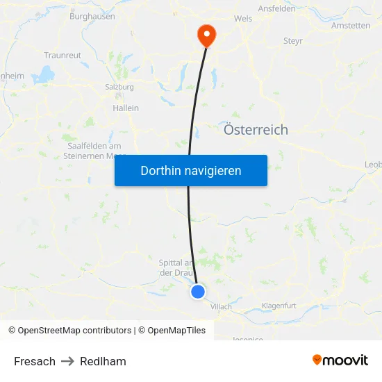 Fresach to Redlham map