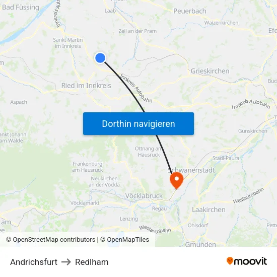 Andrichsfurt to Redlham map