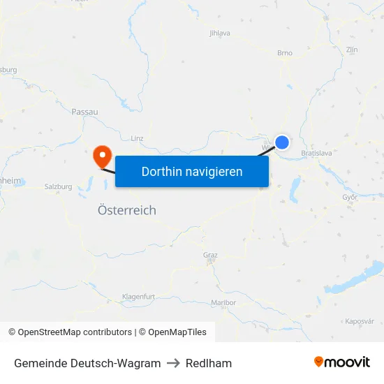 Gemeinde Deutsch-Wagram to Redlham map