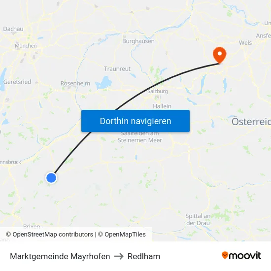 Marktgemeinde Mayrhofen to Redlham map
