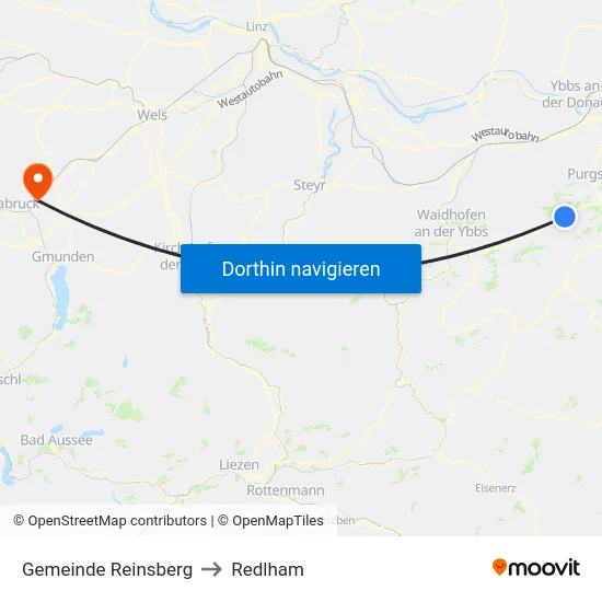 Gemeinde Reinsberg to Redlham map