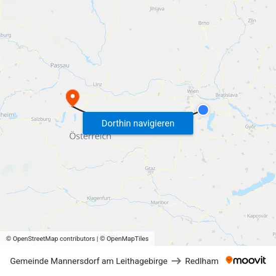 Gemeinde Mannersdorf am Leithagebirge to Redlham map