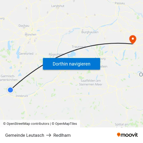 Gemeinde Leutasch to Redlham map